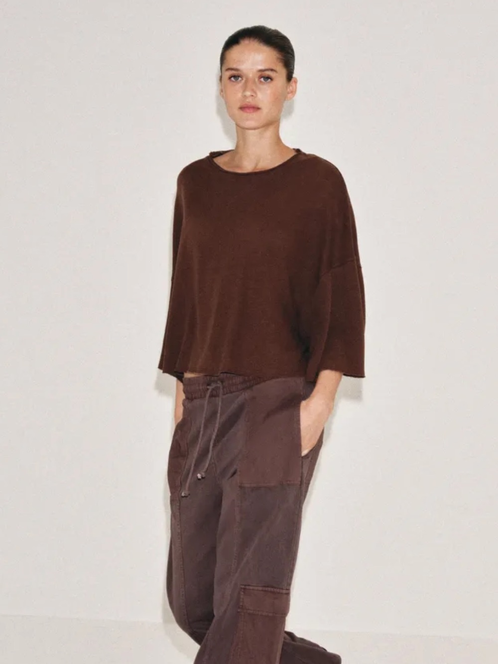 ZARA Cotton & Linen Cape T-Shirt - Picture 10 of 11